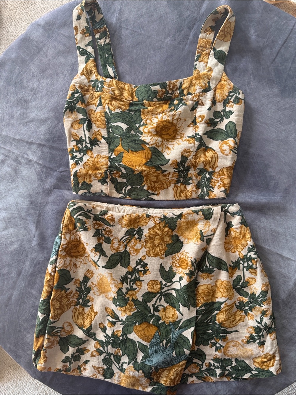 Abercrombie & Fitch Cream Floral Two-Piece Set
